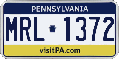PA license plate MRL1372