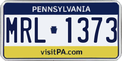 PA license plate MRL1373