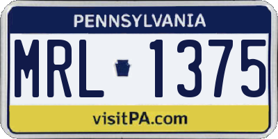 PA license plate MRL1375