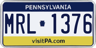 PA license plate MRL1376