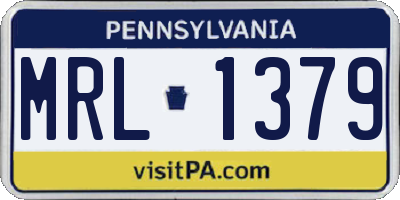 PA license plate MRL1379