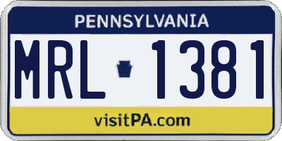 PA license plate MRL1381
