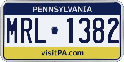 PA license plate MRL1382