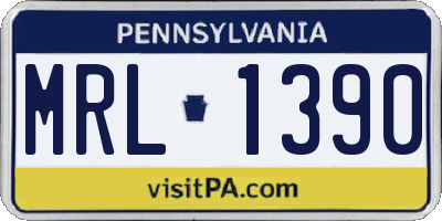 PA license plate MRL1390