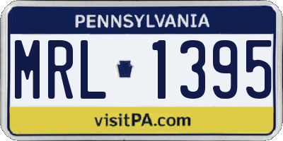 PA license plate MRL1395