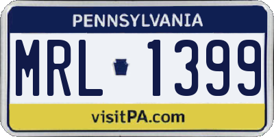 PA license plate MRL1399