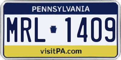 PA license plate MRL1409