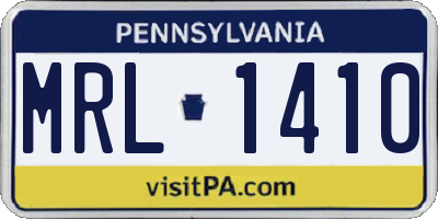 PA license plate MRL1410
