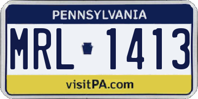 PA license plate MRL1413
