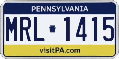 PA license plate MRL1415