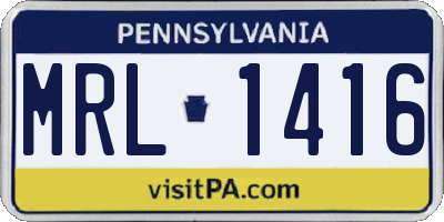 PA license plate MRL1416