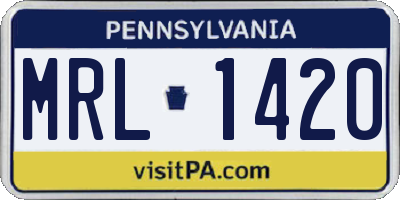 PA license plate MRL1420