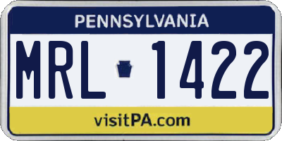 PA license plate MRL1422