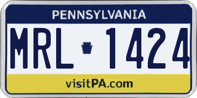 PA license plate MRL1424