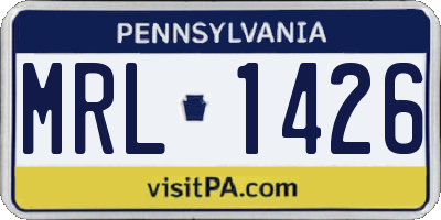 PA license plate MRL1426