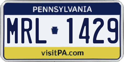 PA license plate MRL1429