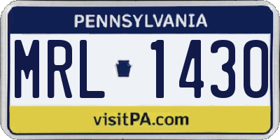 PA license plate MRL1430