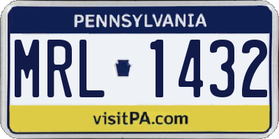 PA license plate MRL1432