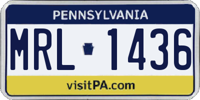 PA license plate MRL1436
