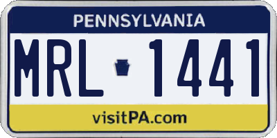 PA license plate MRL1441