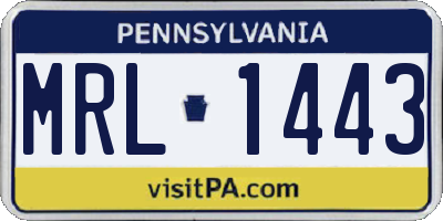 PA license plate MRL1443