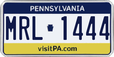 PA license plate MRL1444