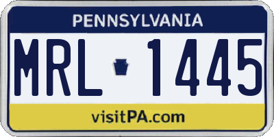 PA license plate MRL1445