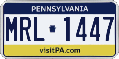 PA license plate MRL1447