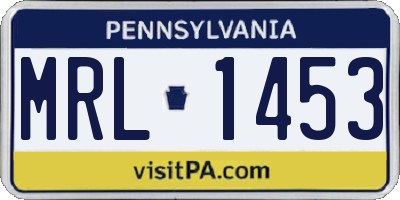 PA license plate MRL1453
