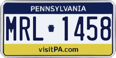 PA license plate MRL1458