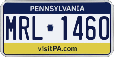 PA license plate MRL1460