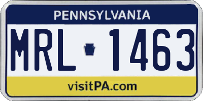 PA license plate MRL1463