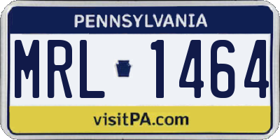 PA license plate MRL1464