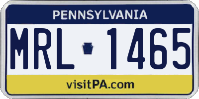 PA license plate MRL1465