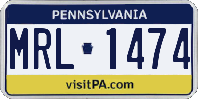PA license plate MRL1474
