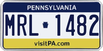 PA license plate MRL1482