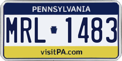 PA license plate MRL1483
