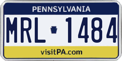 PA license plate MRL1484
