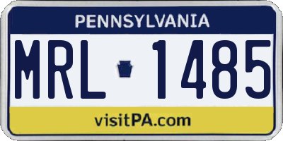 PA license plate MRL1485
