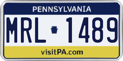 PA license plate MRL1489