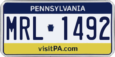 PA license plate MRL1492