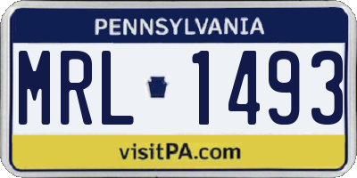 PA license plate MRL1493