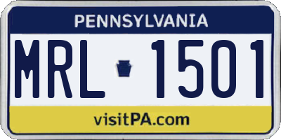 PA license plate MRL1501