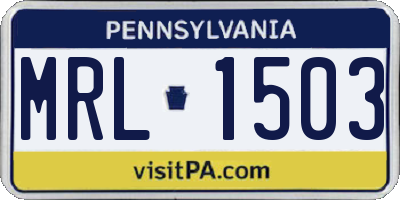 PA license plate MRL1503