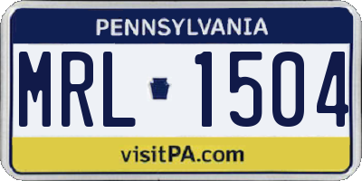 PA license plate MRL1504