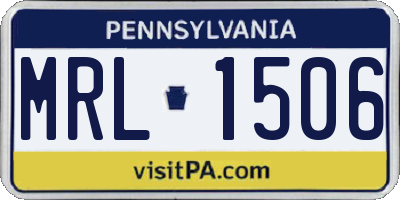 PA license plate MRL1506