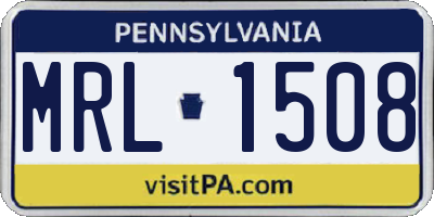 PA license plate MRL1508