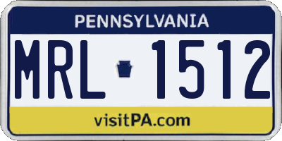 PA license plate MRL1512
