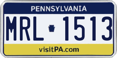 PA license plate MRL1513