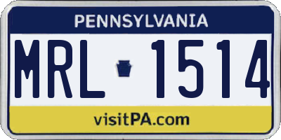 PA license plate MRL1514